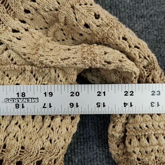 Dana Buchman Crocheted Pullover Sweater Built in Tank Sz XL Brown Boho - Picture 5 of 12